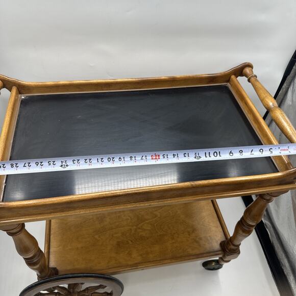 Antique Oak Tea Cart Cushman - Picture 12 of 16